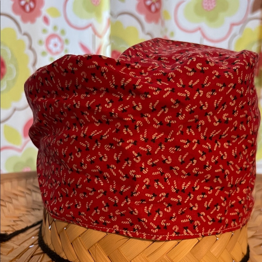 Red Candy Cane scrub cap.